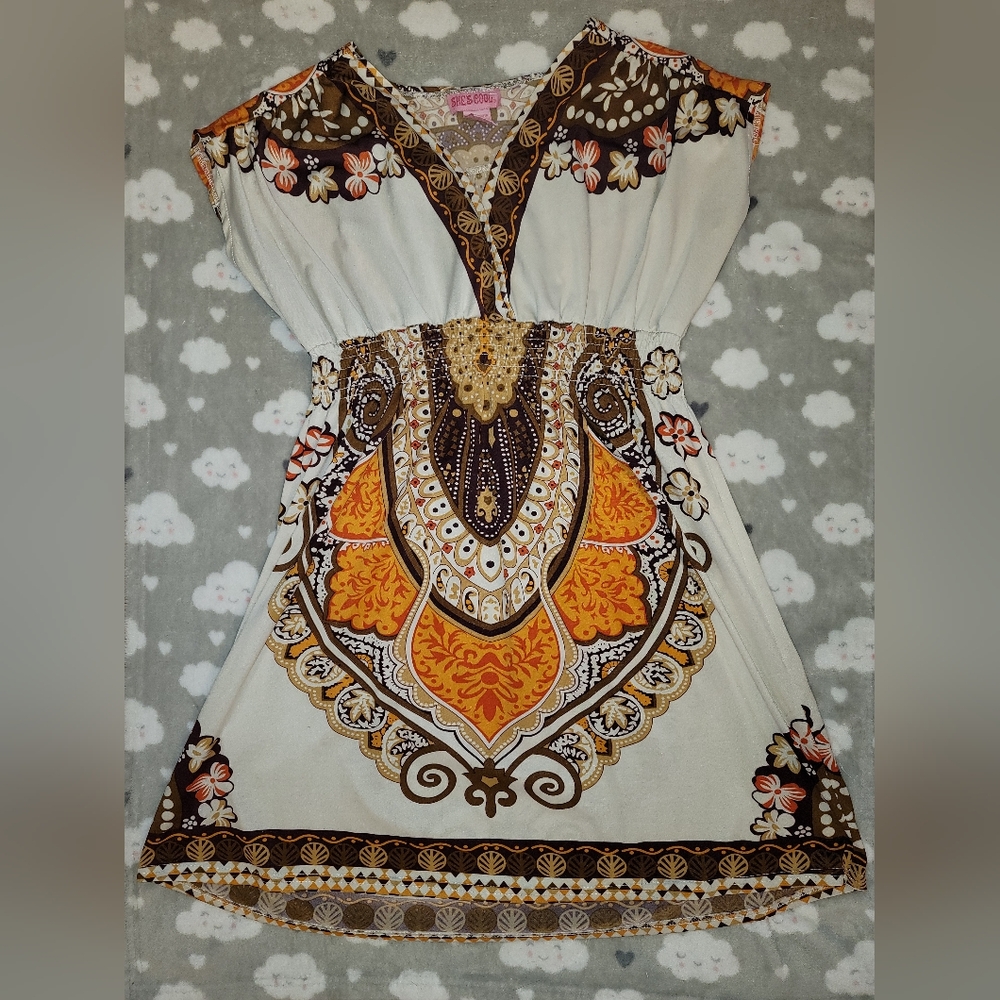 She's Cool boho tunic dress women's size L